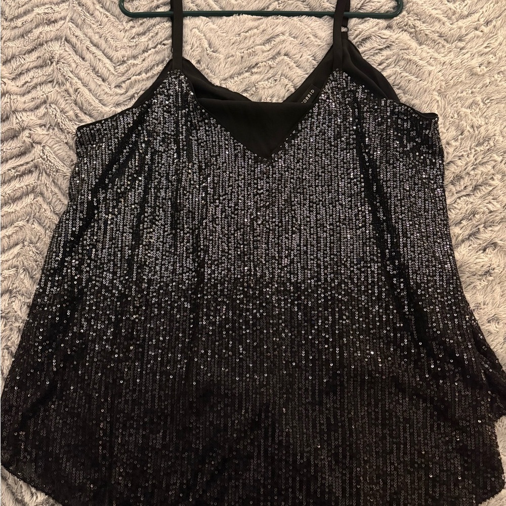 Torrid Black Sequin Camisole Top